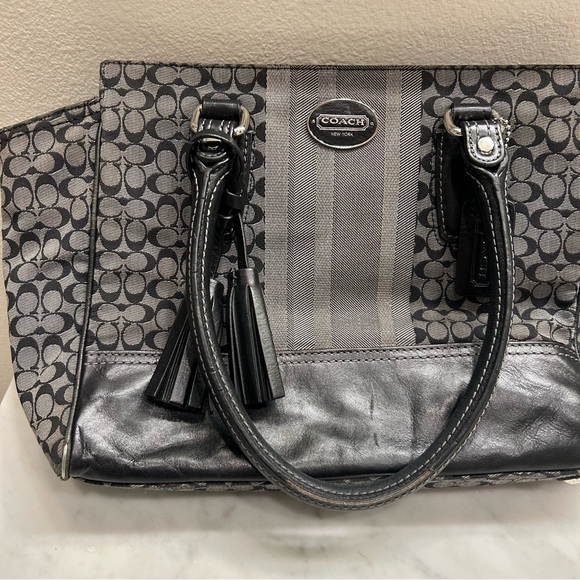Coach Monogram Black and Gray Satchel - Picture 11 of 11